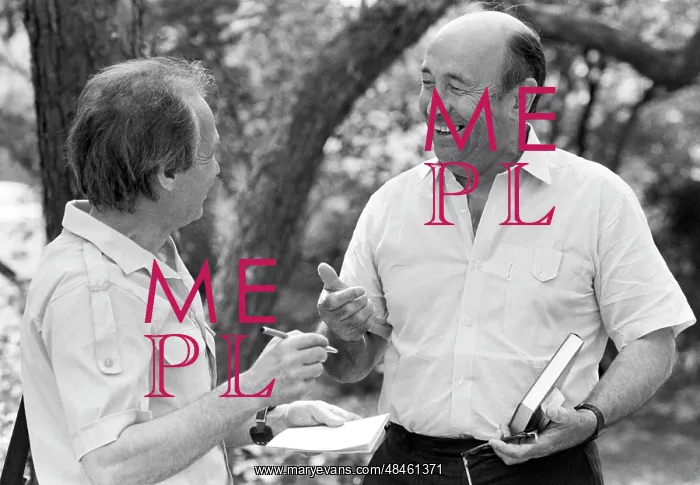 : Soviet writers Alexander Govorov and Yuri Chernichenko, 1988 : Soviet writers Alexander Govorov and Yuri Chernichenko, 1988