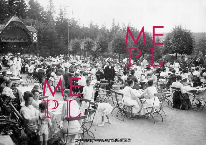 : Spa concert in a spa resort, 1917 : Spa concert in a spa resort, 1917