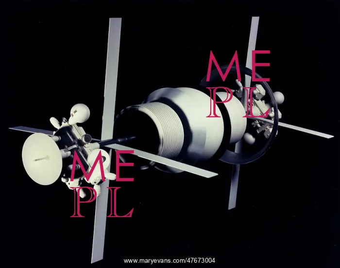 : Space Colony Poster, 1970s : Space Colony Poster, 1970s
