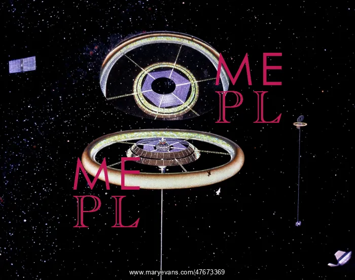 : Space Colony Poster, 1970s : Space Colony Poster, 1970s