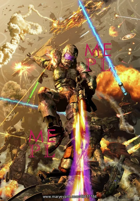: Space marine fighting a chaotic battle on Mars : Space marine fighting a chaotic battle on Mars