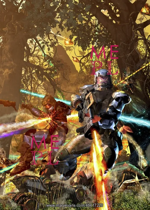 : Space marine fighting Mechs in the woods : Space marine fighting Mechs in the woods