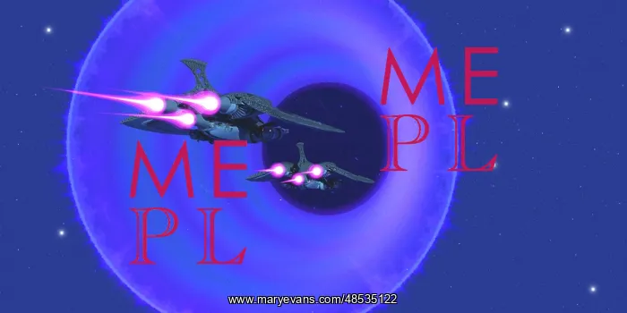 : Spaceships enter a wormhole in outer space : Spaceships enter a wormhole in outer space