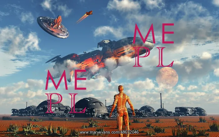 : Spaceships landing at a futuristic human base : Spaceships landing at a futuristic human base