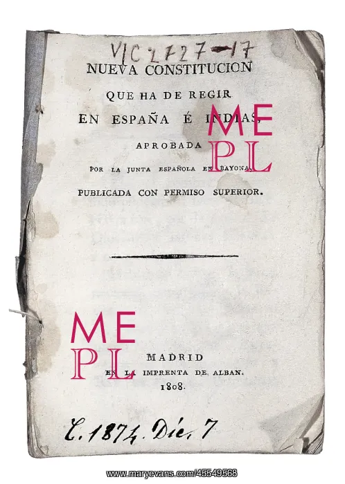 : Spain (1808). Constitution of Bayonne. SPAIN : Spain (1808). Constitution of Bayonne. SPAIN