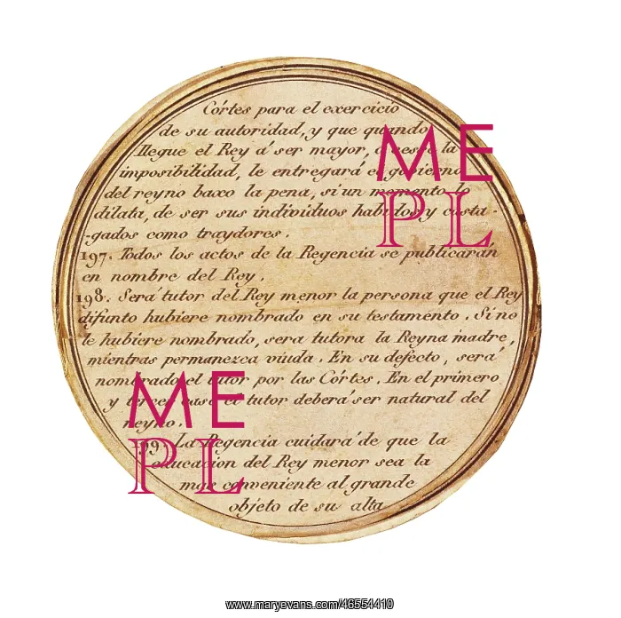: Spain (1810-1814). Box decorated with articles : Spain (1810-1814). Box decorated with articles