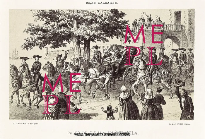 : Spain (1860). Walk of Isabel II and Francisco : Spain (1860). Walk of Isabel II and Francisco