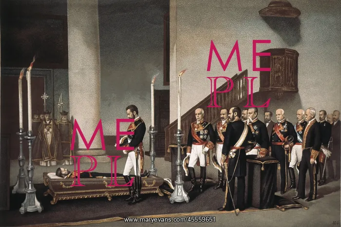  : Spain (1870). The king Amadeo I before the coffin