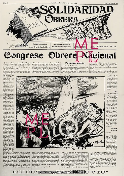 : Spain (1910). Solidaridad Obrera, publication : Spain (1910). Solidaridad Obrera, publication