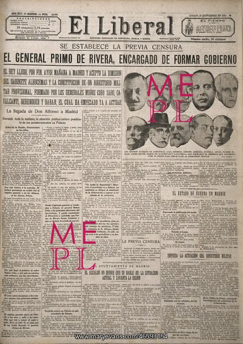 : Spain (1923). Primo de Rivera's Coup d'Etat : Spain (1923). Primo de Rivera's Coup d'Etat