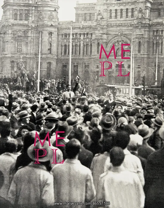 : Spain (1930). Student demonstration. The student : Spain (1930). Student demonstration. The student