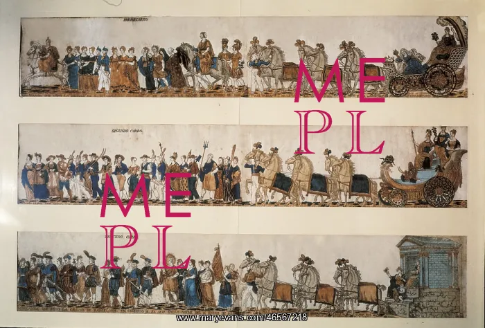 : Spain (19th c.). Parade to pay tribute to the : Spain (19th c.). Parade to pay tribute to the