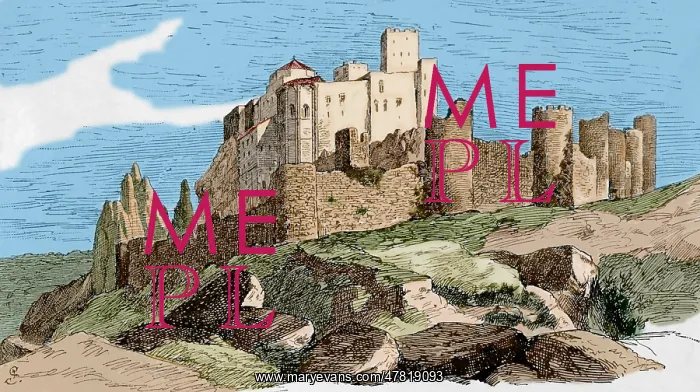 : Spain, Aragon. Castle of Loarre. Engraving : Spain, Aragon. Castle of Loarre. Engraving