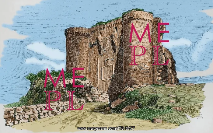 : Spain, Astorga. Ruins of the old castle. Engraving : Spain, Astorga. Ruins of the old castle. Engraving