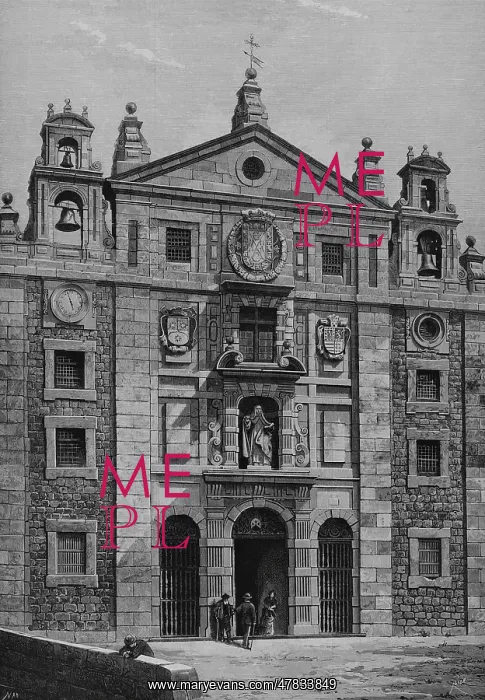 : Spain, Avila. Main facade of the Church and Convent : Spain, Avila. Main facade of the Church and Convent
