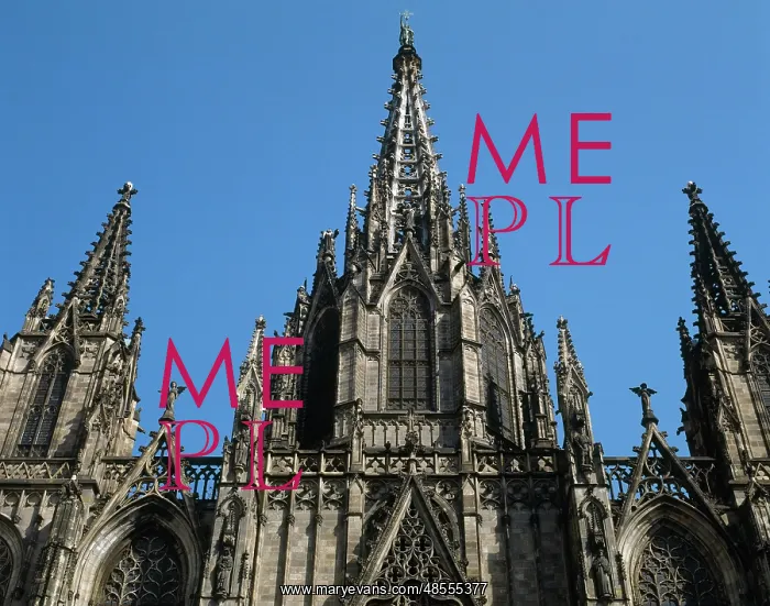 : Spain. Barcelona. Cathedral. Facade. Neogothic style. 1885-1 : Spain. Barcelona. Cathedral. Facade. Neogothic style. 1885-1