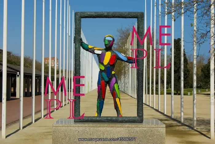 : SPAIN. Barcelona. Sant Marti. Sculpture of an : SPAIN. Barcelona. Sant Marti. Sculpture of an