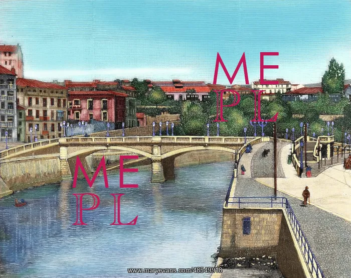 : Spain. Basque Country. Bilbao. Bridge of Merced over the est : Spain. Basque Country. Bilbao. Bridge of Merced over the est