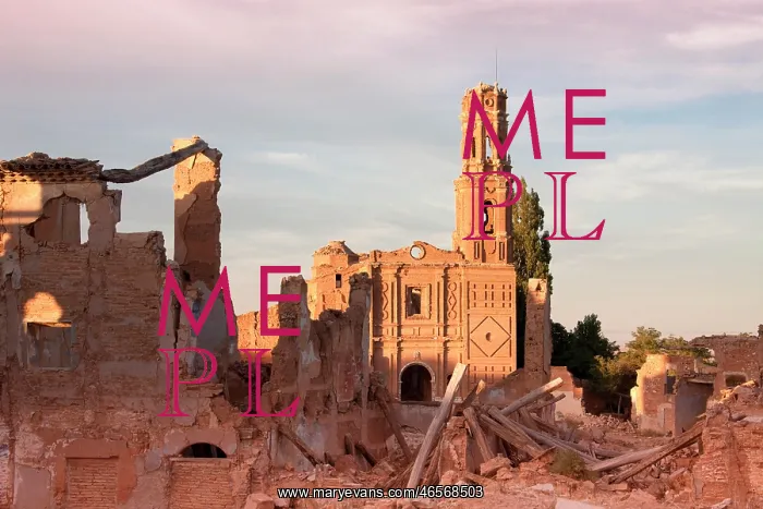 : SPAIN. Belchite. Ruins of the old town destroyed : SPAIN. Belchite. Ruins of the old town destroyed