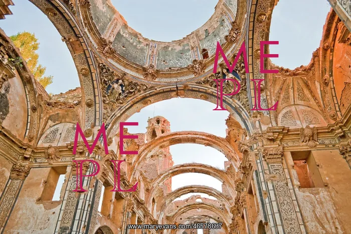 : SPAIN. Belchite. Ruins of the old town destroyed : SPAIN. Belchite. Ruins of the old town destroyed