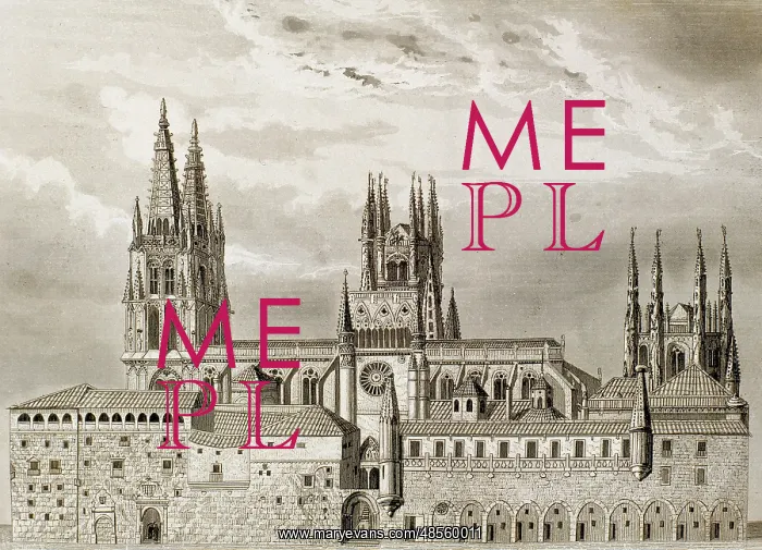  : Spain. Burgos Cathedral. Engraving