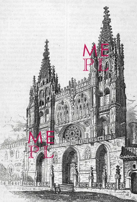 : Spain. Burgos. General view of main facade of the Cathedral : Spain. Burgos. General view of main facade of the Cathedral
