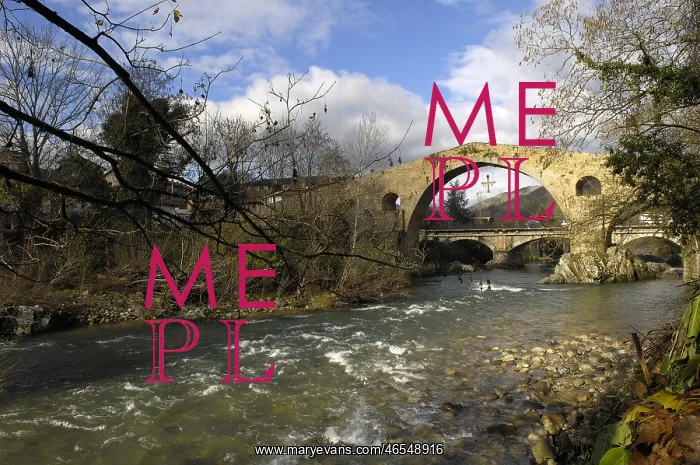 : SPAIN. Cangas de Onis. Medieval bridge of Cangas : SPAIN. Cangas de Onis. Medieval bridge of Cangas