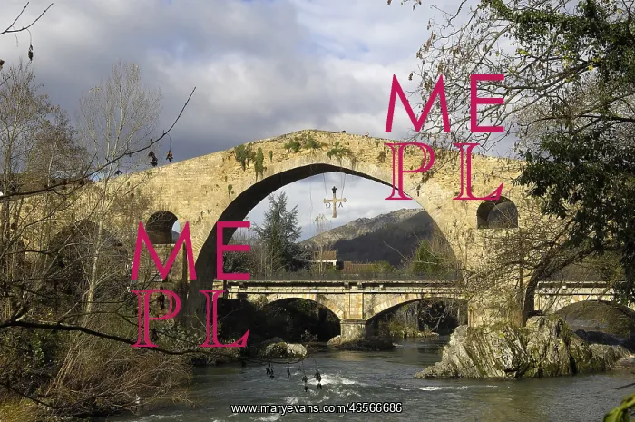 : SPAIN. Cangas de Onis. Medieval bridge of Cangas : SPAIN. Cangas de Onis. Medieval bridge of Cangas
