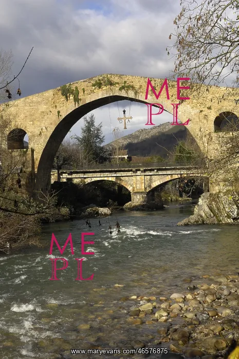 : SPAIN. Cangas de Onis. Medieval bridge of Cangas : SPAIN. Cangas de Onis. Medieval bridge of Cangas
