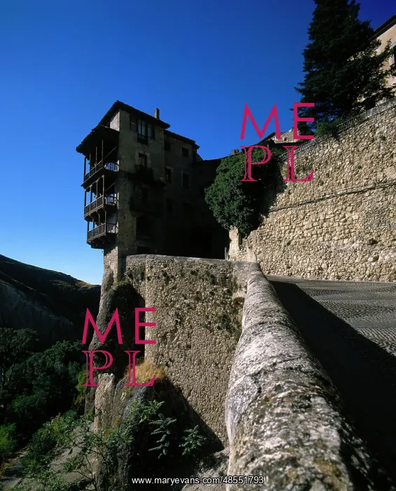 : Spain. Castile-La Mancha. Cuenca. Hanging Houses. 15th centu : Spain. Castile-La Mancha. Cuenca. Hanging Houses. 15th centu