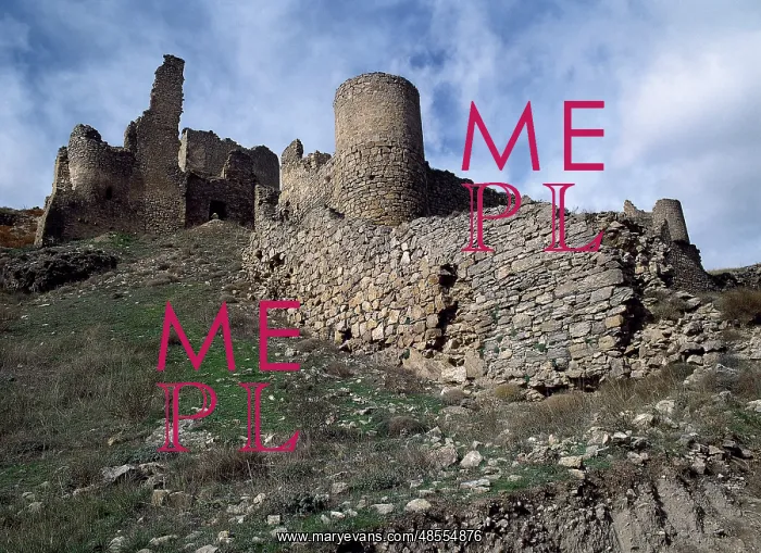 : Spain. Castile-La Mancha. Moya. View of the castle. Province : Spain. Castile-La Mancha. Moya. View of the castle. Province