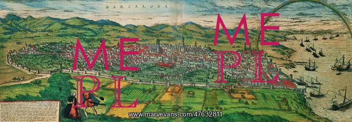 : Spain. Catalonia. Barcelona. Map, 1576 at Civitates : Spain. Catalonia. Barcelona. Map, 1576 at Civitates