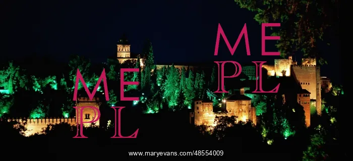 : Spain. Granada. Alhambra. NIght view : Spain. Granada. Alhambra. NIght view
