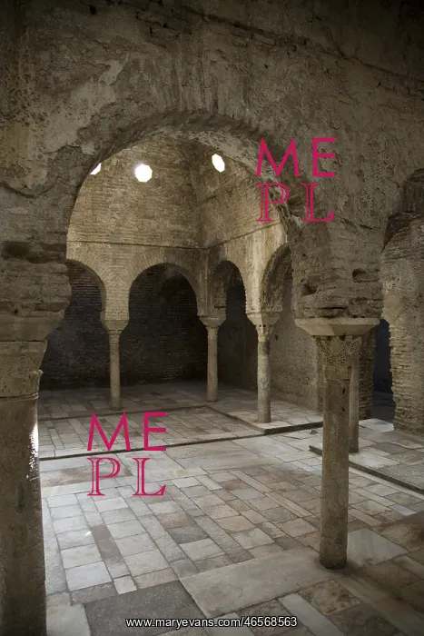  : SPAIN. Granada. Arabian baths (11th c.). Hispano-Moresque
