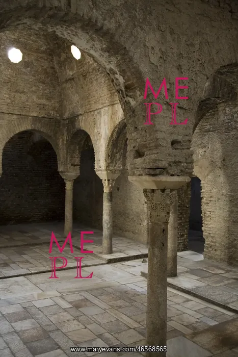  : SPAIN. Granada. Arabian baths (11th c.). Hispano-Moresque