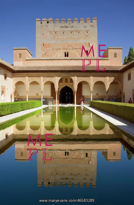 : Spain. Granada. Courtyard of Arrayanes : Spain. Granada. Courtyard of Arrayanes