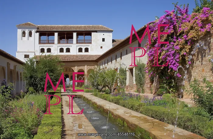 : Spain. Granada. Patio de la Acequia : Spain. Granada. Patio de la Acequia