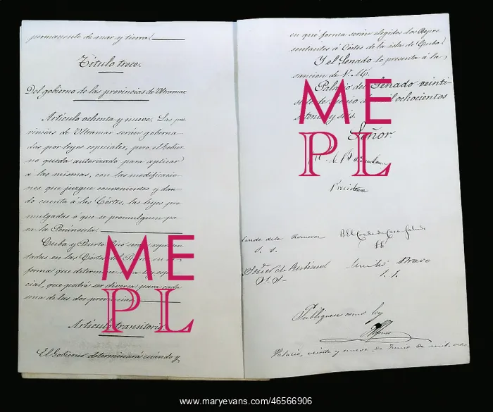 : Spain. Kingdom of Alfonso XII. Constitution of : Spain. Kingdom of Alfonso XII. Constitution of