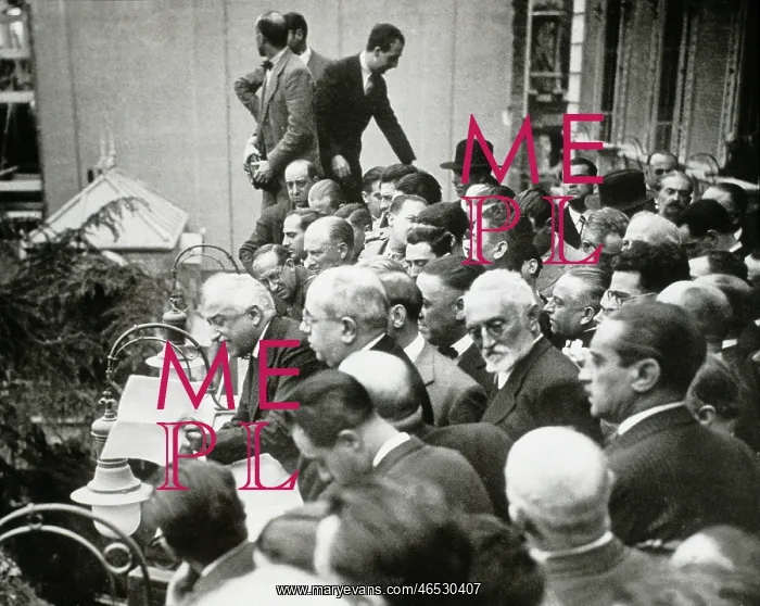 : Spain. Second Republic (1st May 1931). President Niceto Alcal Zamora talks to a mass