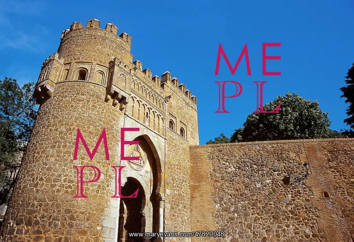 : Spain, Toledo. Puerta del Sol (Sun Gate), 14th century : Spain, Toledo. Puerta del Sol (Sun Gate), 14th century