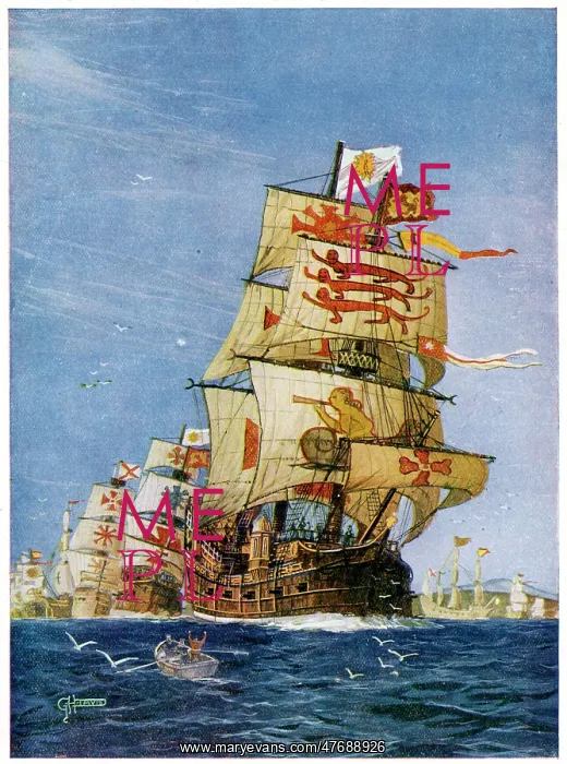 : Spanish Armada setting sail for England : Spanish Armada setting sail for England