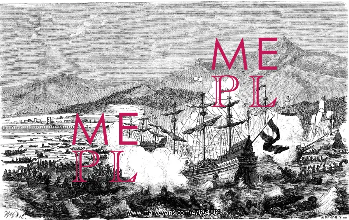 : Spanish attack Aztec fleet on Lake Texcoco : Spanish attack Aztec fleet on Lake Texcoco