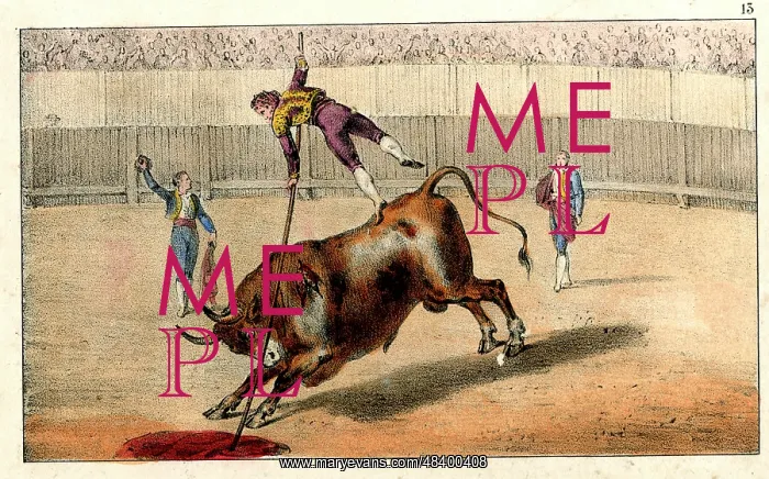 : Spanish bullfighting - pole jump : Spanish bullfighting - pole jump