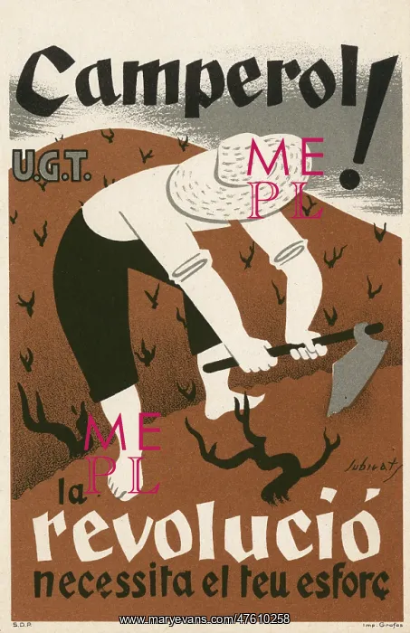 : Spanish Civil War Poster - Peasant : Spanish Civil War Poster - Peasant