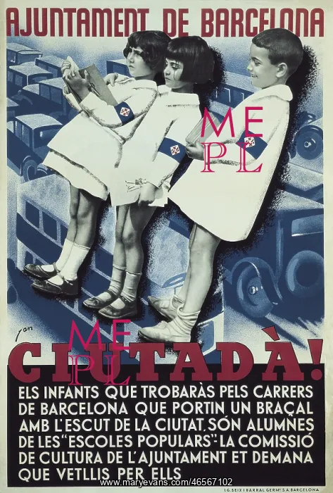 : Spanish Civil War. Propaganda poster from the : Spanish Civil War. Propaganda poster from the