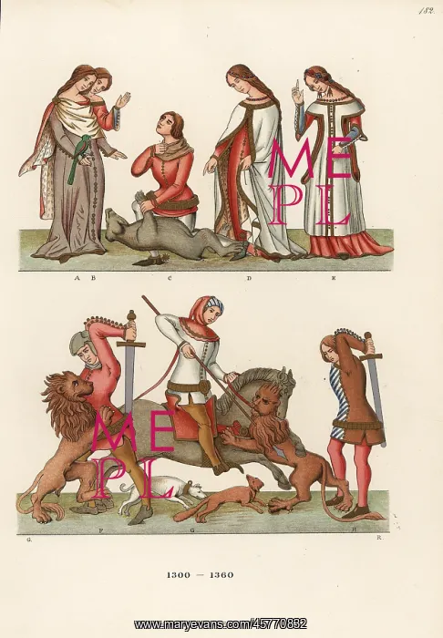 : Spanish costumes from the 14th century : Spanish costumes from the 14th century