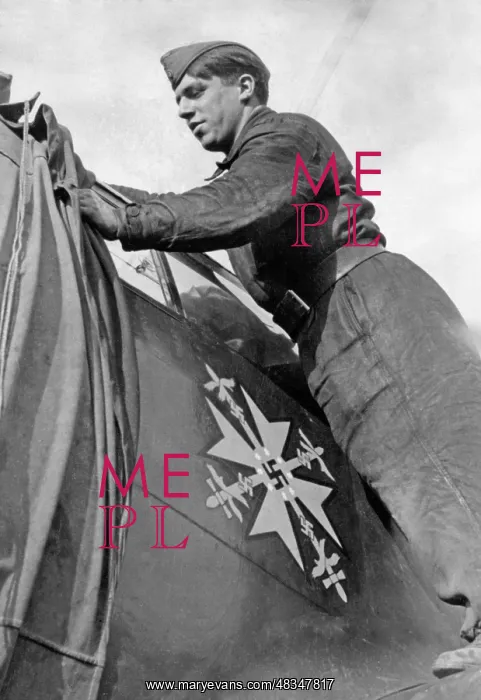 : Spanish Cross at the hull of a fighter pilot, Germany, 1940 : Spanish Cross at the hull of a fighter pilot, Germany, 1940
