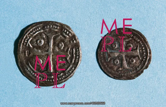 : Spanish dinero and obol. 13th century : Spanish dinero and obol. 13th century