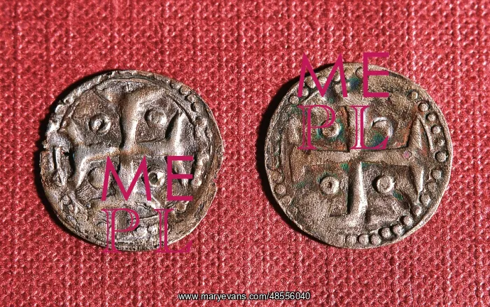 : Spanish dinero and obol. 13th century : Spanish dinero and obol. 13th century