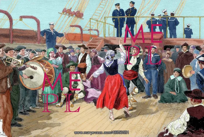 : Spanish emigrants on board a ship heading toward Argentina : Spanish emigrants on board a ship heading toward Argentina